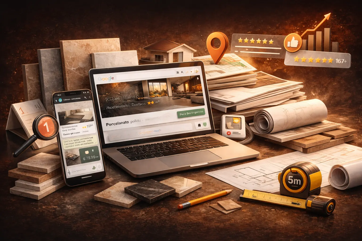 Marketing para loja de revestimentos com foco em orçamentos e crescimento local